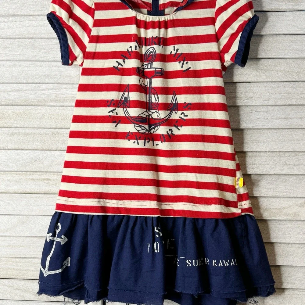 Harajuku Target. Nautical Striped Kids Dress Red and Blue. Great Condition. 2/3